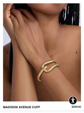 Madison Avenue Gold Snake Cuff Bracelet